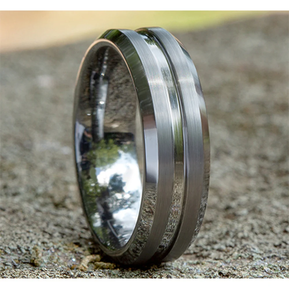 The Stealth Men's Wedding Band in Tungsten - 7mm Width by Forge - Image 4