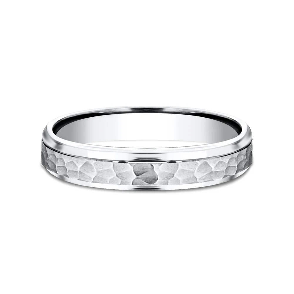 The Swanson Men's Wedding Band in 14K White Gold - 4mm Width by Benchmark - Image 3