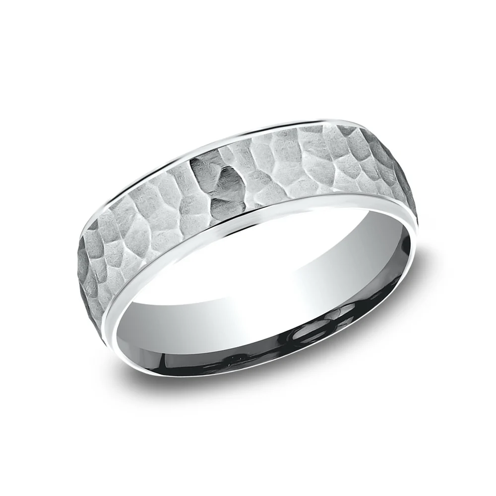 The Swanson Men's Wedding Band in 14K White Gold - 6mm Width by Benchmark