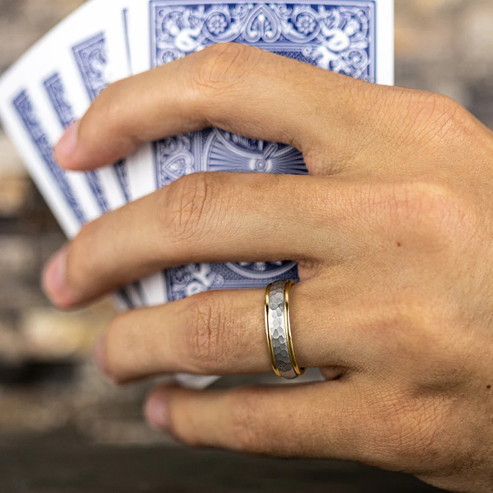 The Swanson Men's Wedding Band in 14K Yellow and White Gold - 6mm Width by Benchmark - Image 5