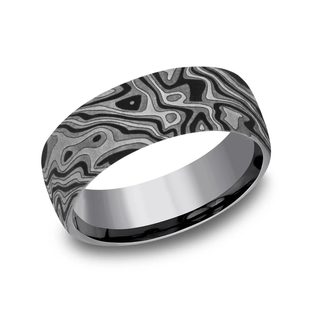 The Switch Men's Wedding Band in Grey Tantalum - 7.5mm Width by Tantalum