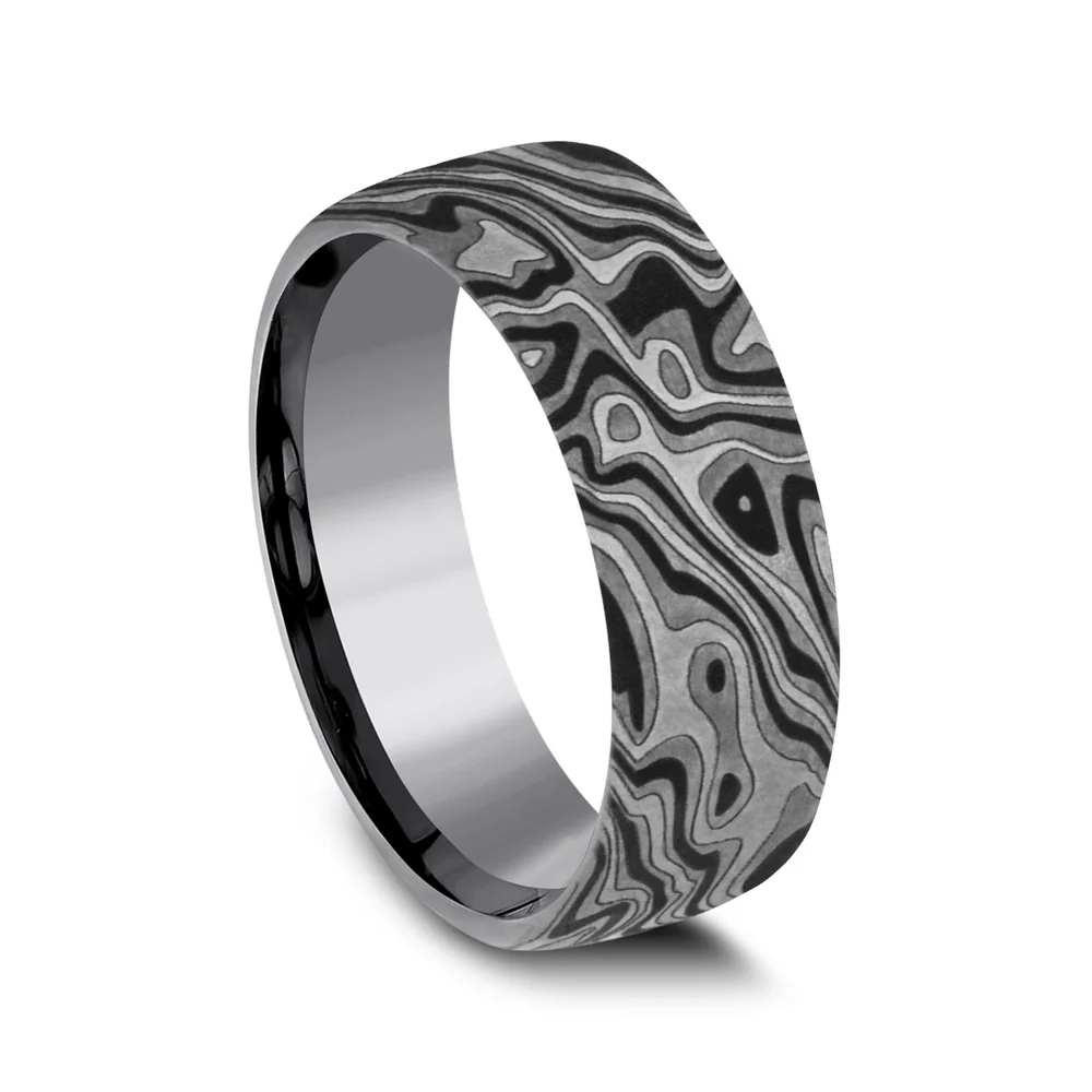 The Switch Men's Wedding Band in Grey Tantalum - 7.5mm Width by Tantalum - Image 2