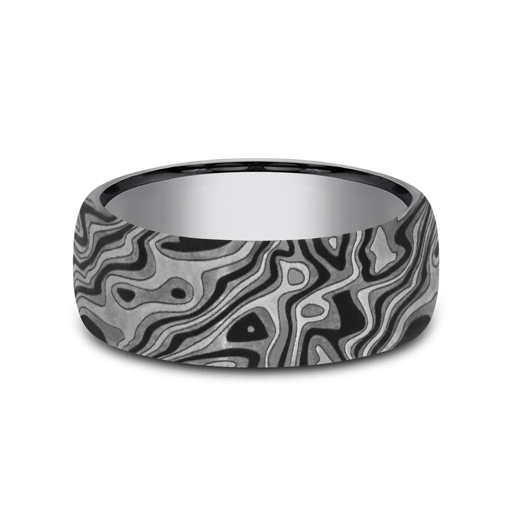 The Switch Men's Wedding Band in Grey Tantalum - 7.5mm Width by Tantalum - Image 3