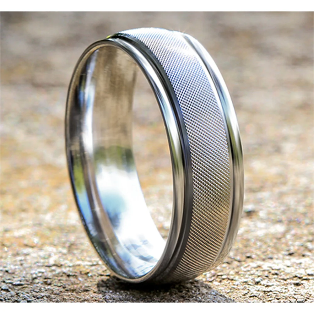 The Templar Men's Wedding Band in 14K White Gold - 6.5mm Width by Benchmark - Image 4