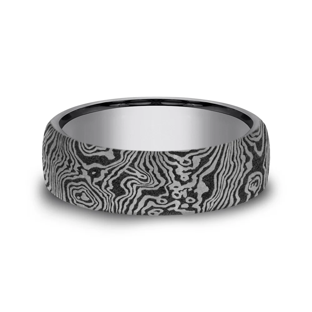 The Torsion Men's Wedding Band in Grey Tantalum - 6.5mm Width by Tantalum - Image 3