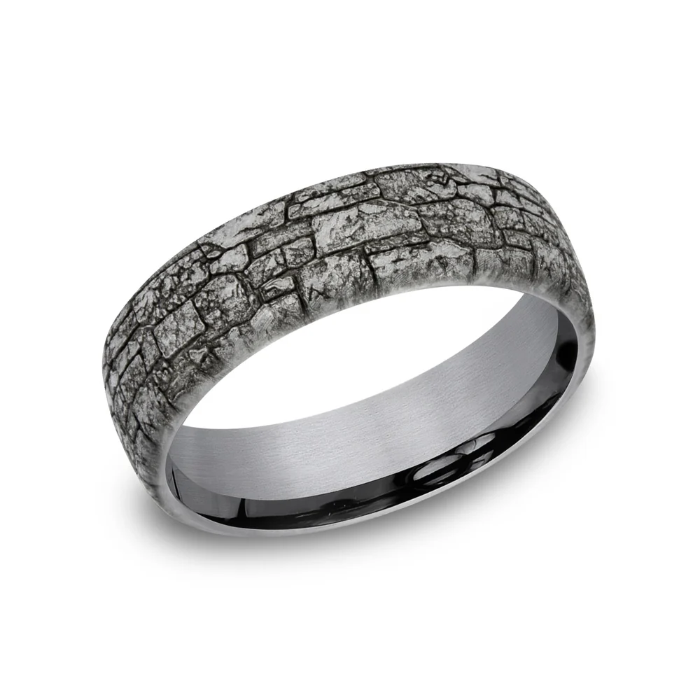 The Troy Men's Wedding Band in Grey Tantalum - 6.5mm Width by Tantalum