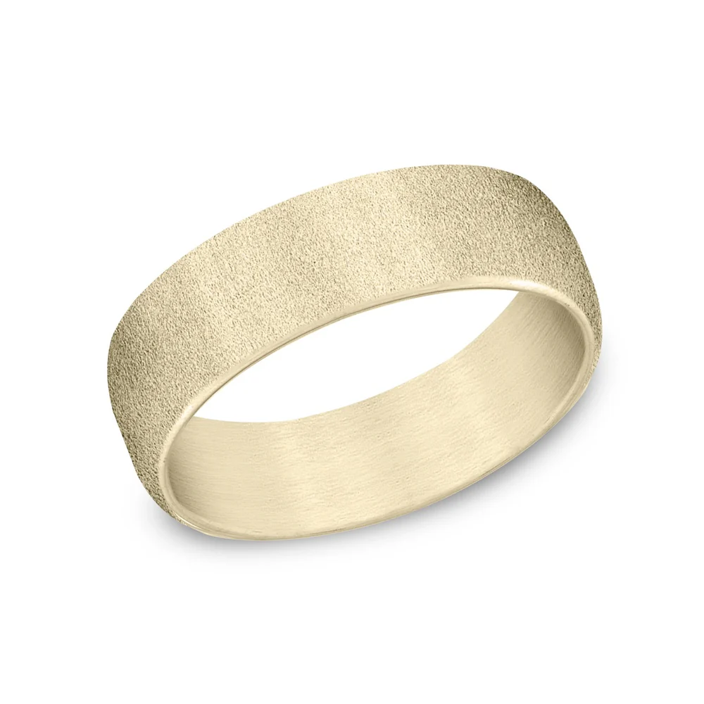 The Vale Men's Wedding Band in 14K Yellow Gold - 6.5mm Width by Benchmark