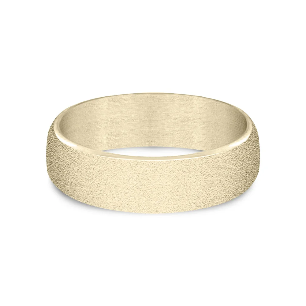 The Vale Men's Wedding Band in 14K Yellow Gold - 6.5mm Width by Benchmark - Image 3