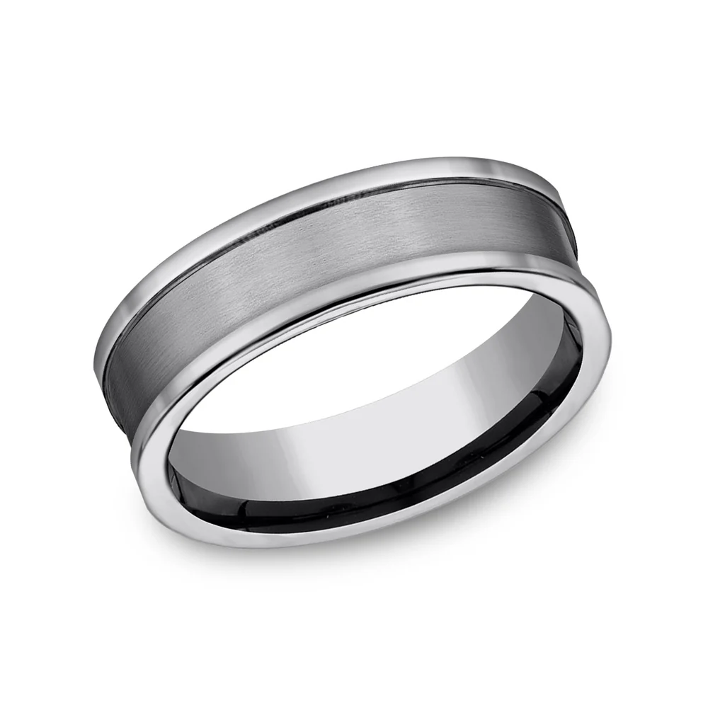 The Vanquisher Men's Wedding Band in Tungsten - 7mm Width by Forge