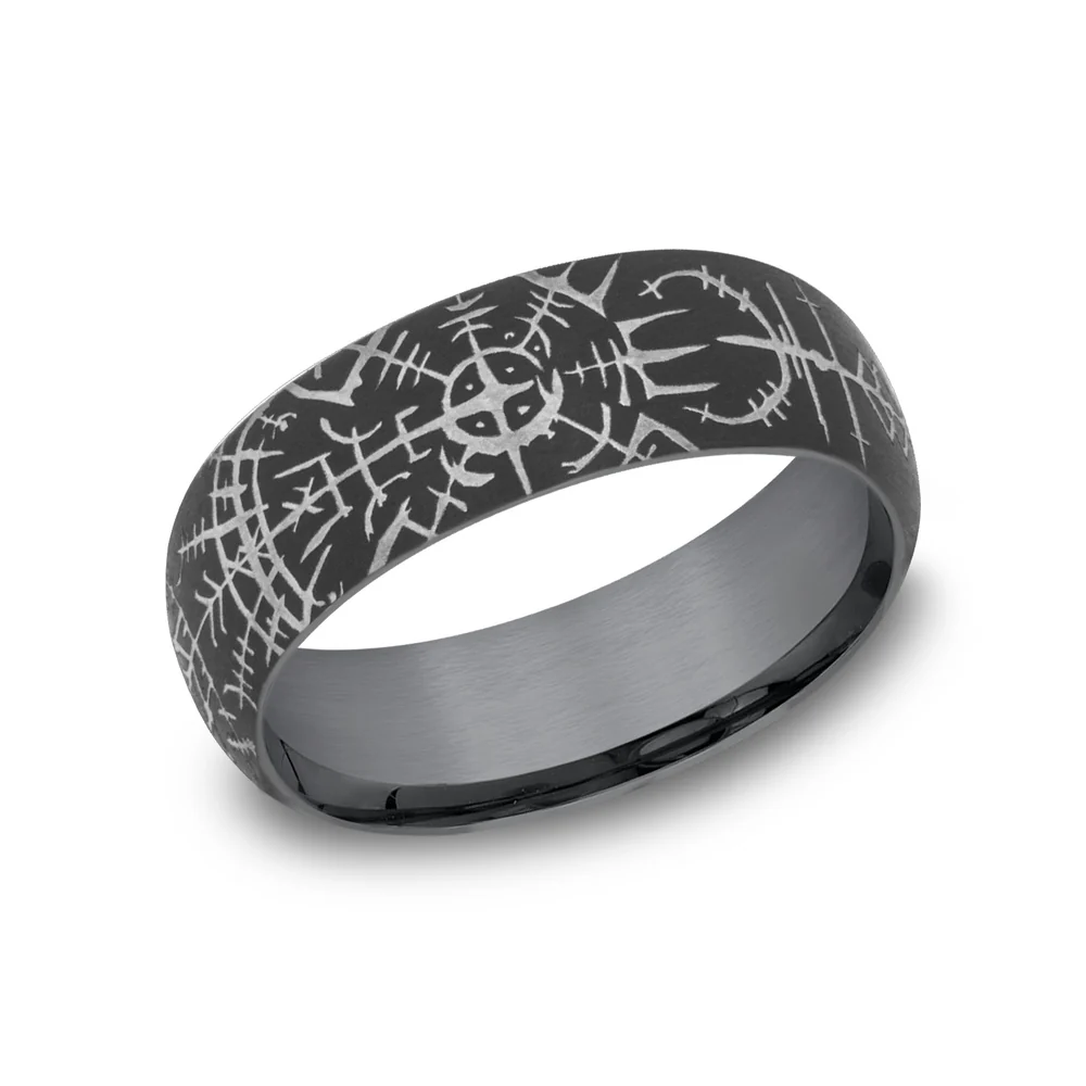 The Viking Men's Wedding Band in Tantalum - 8mm Width by Tantalum