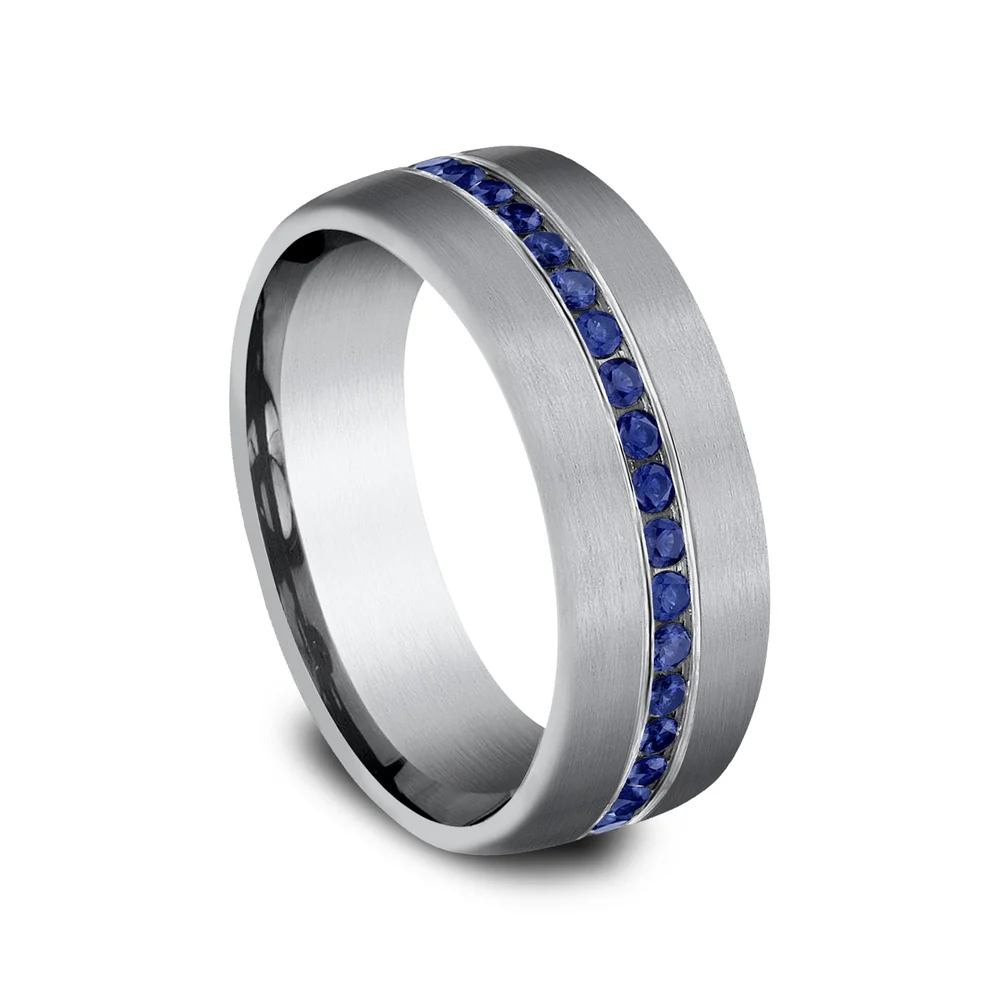 The Viscount Men's Wedding Band in Grey Tantalum - 7.5mm Width by Tantalum - Image 2