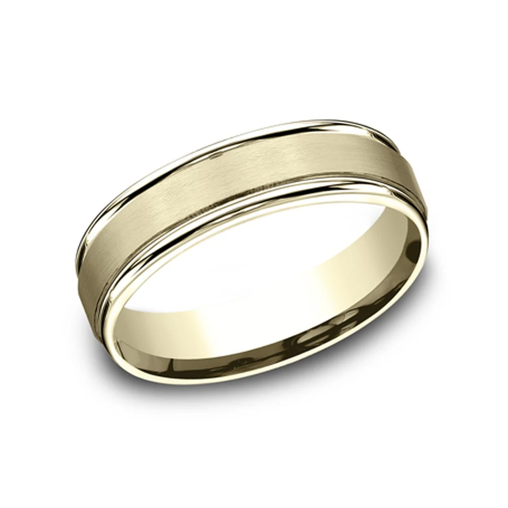 The Washington Men's Wedding Band in 14K Yellow Gold - 6mm Width by Benchmark