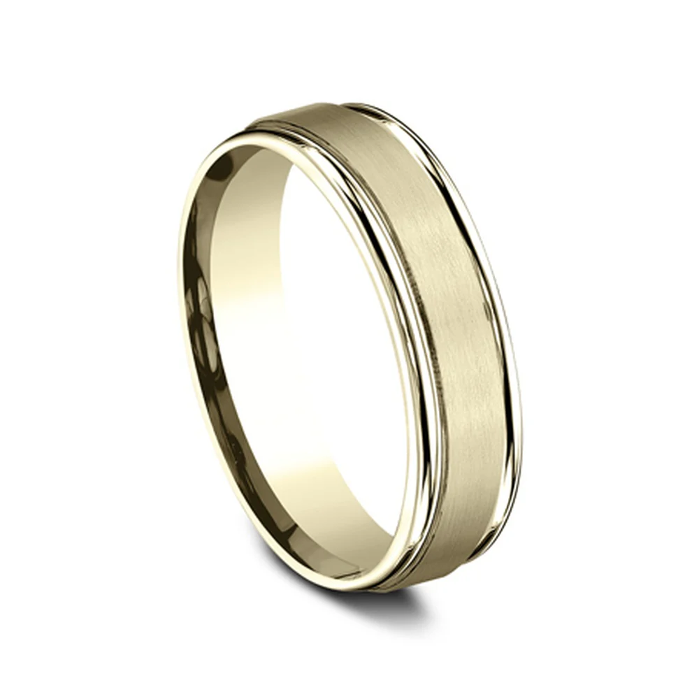 The Washington Men's Wedding Band in 14K Yellow Gold - 6mm Width by Benchmark - Image 2