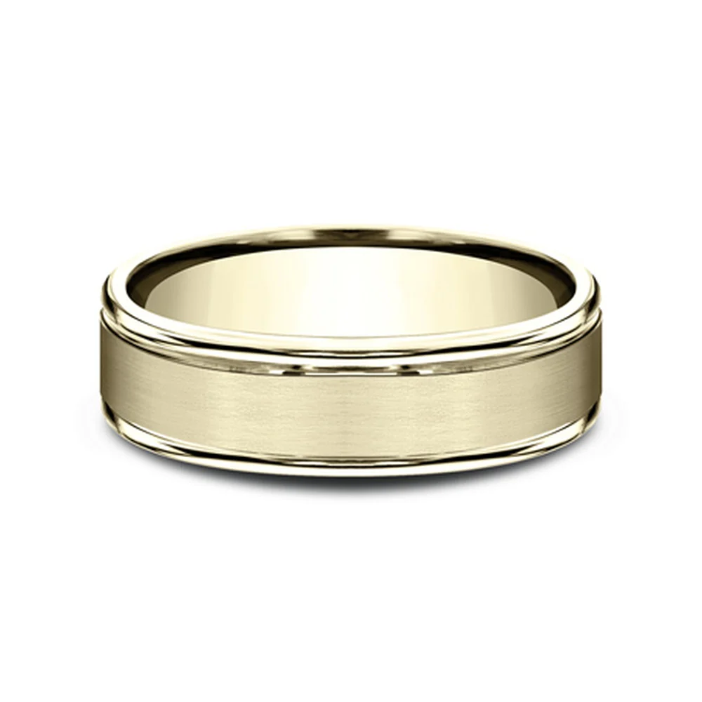 The Washington Men's Wedding Band in 14K Yellow Gold - 6mm Width by Benchmark - Image 3