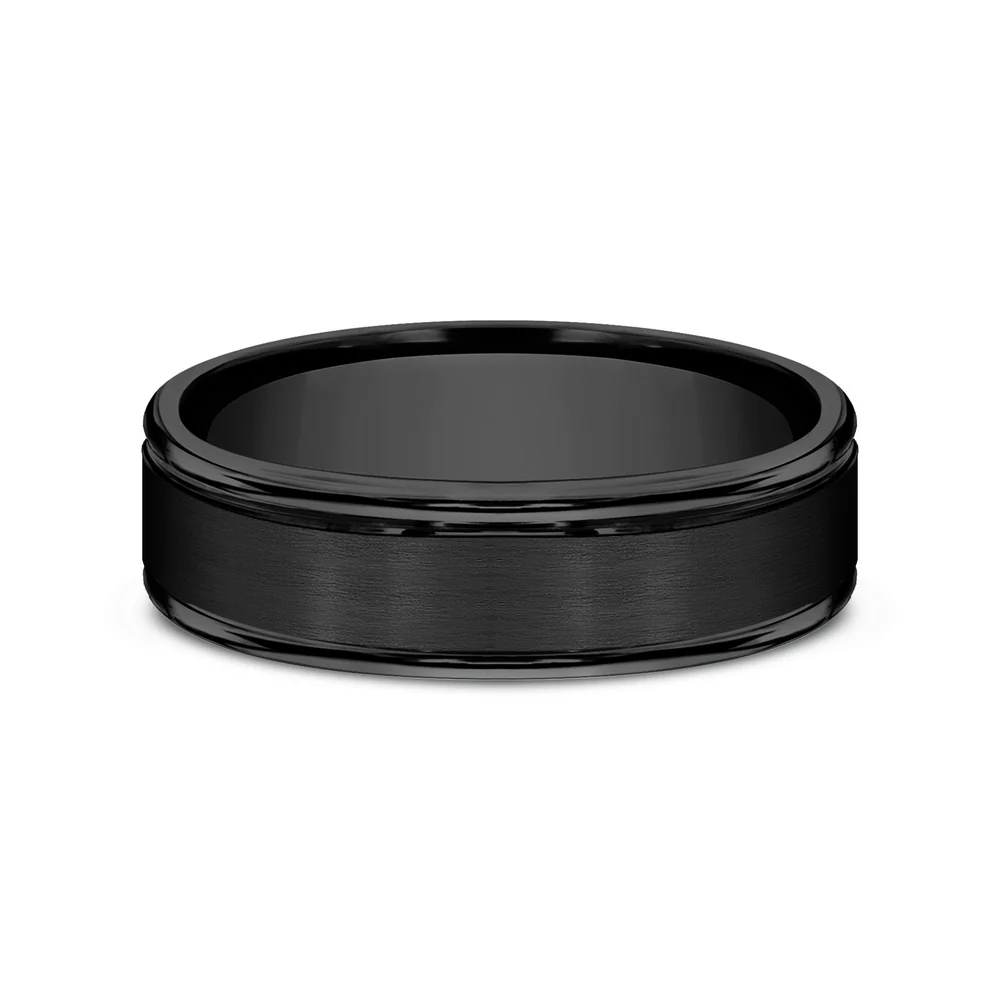 The Washington Men's Wedding Band in Black Titanium - 6mm Width by Forge - Image 3
