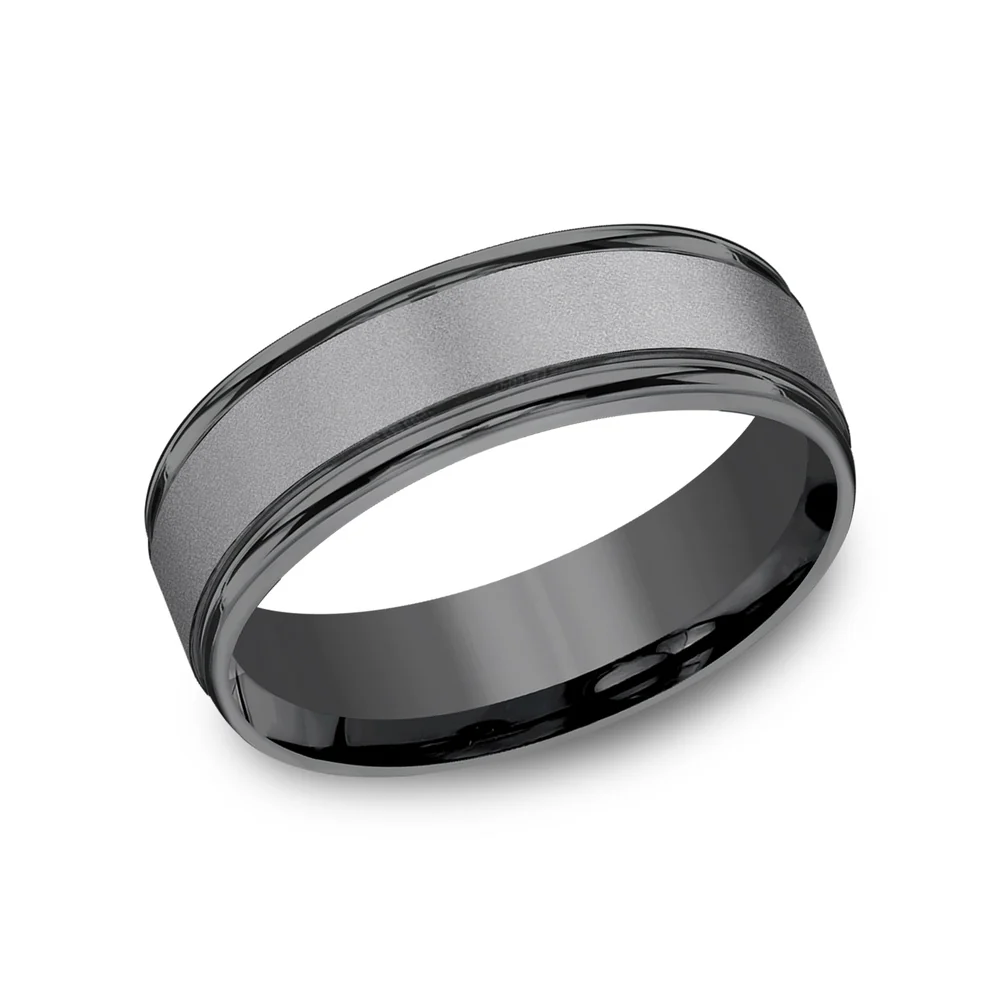 The Washington Men's Wedding Band in Dark Tantalum - 7mm Width by Tantalum