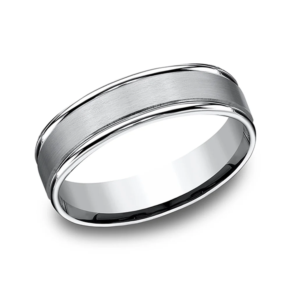 The Washington Men's Wedding Band in White Cobalt - 6mm Width by Forge