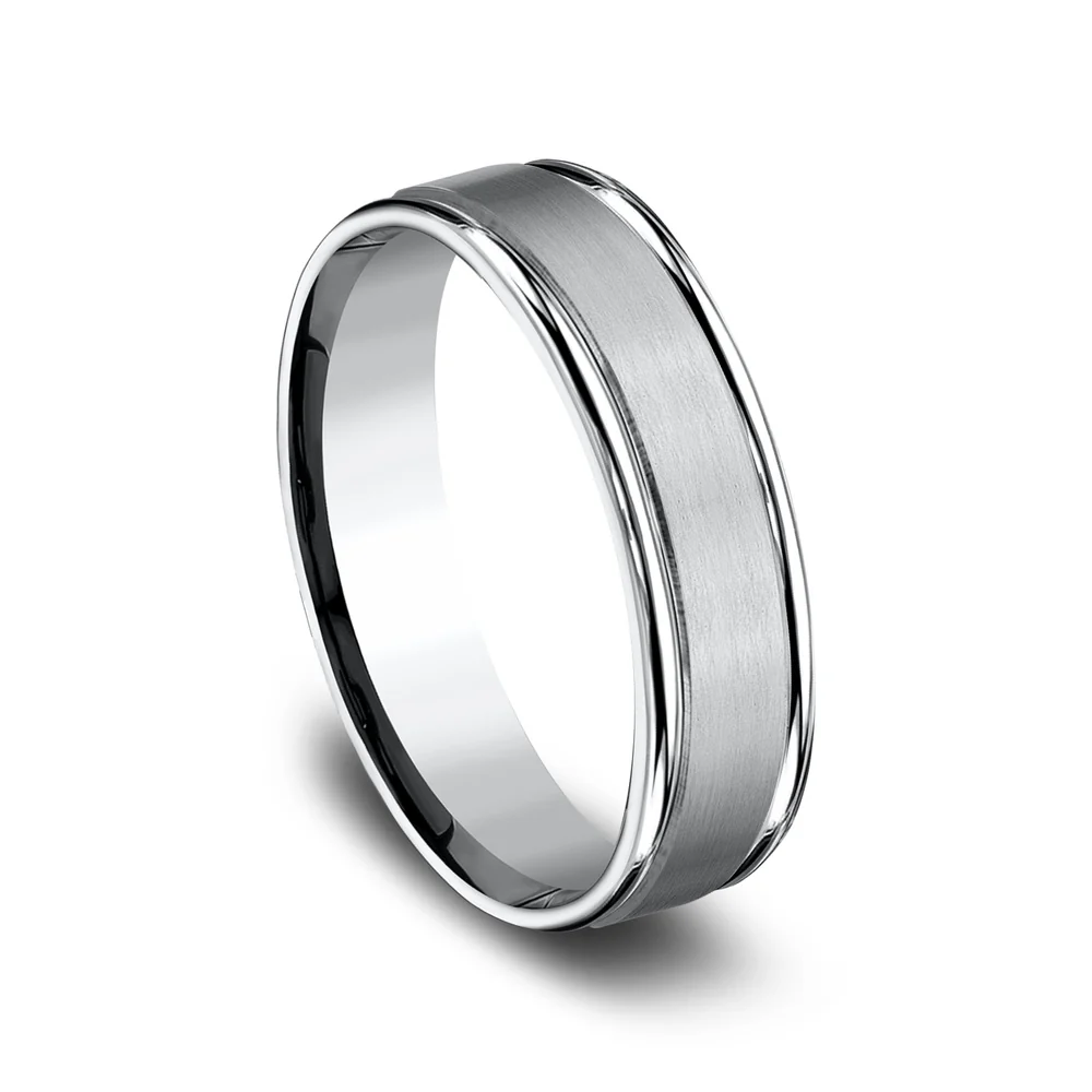 The Washington Men's Wedding Band in White Cobalt - 6mm Width by Forge - Image 2