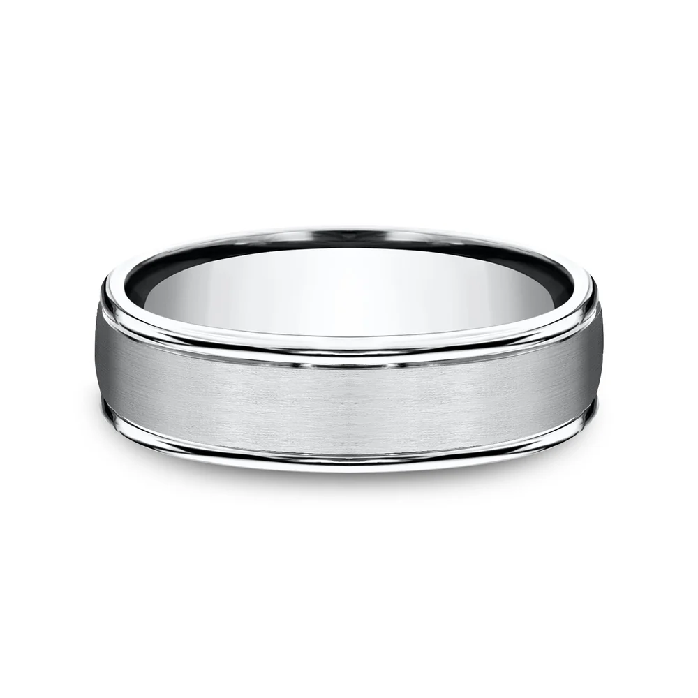 The Washington Men's Wedding Band in White Cobalt - 6mm Width by Forge - Image 3