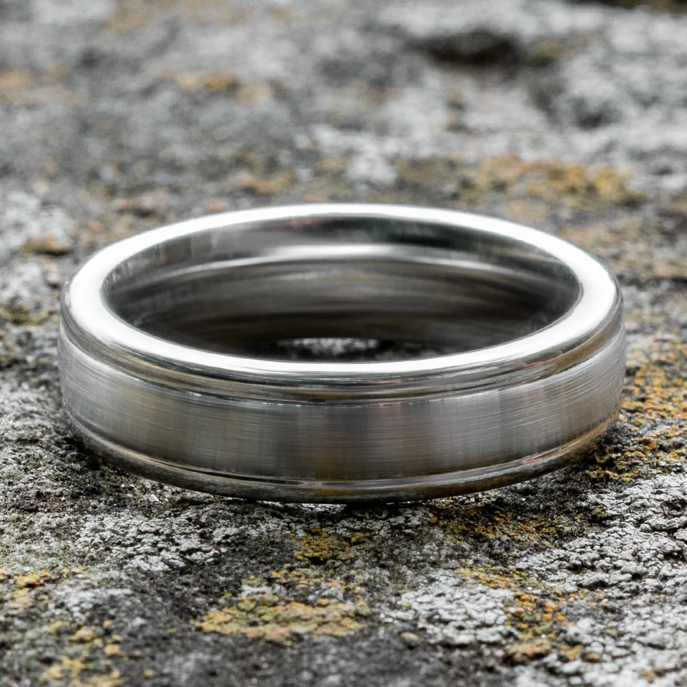 The Washington Men's Wedding Band in White Cobalt - 6mm Width by Forge - Image 4