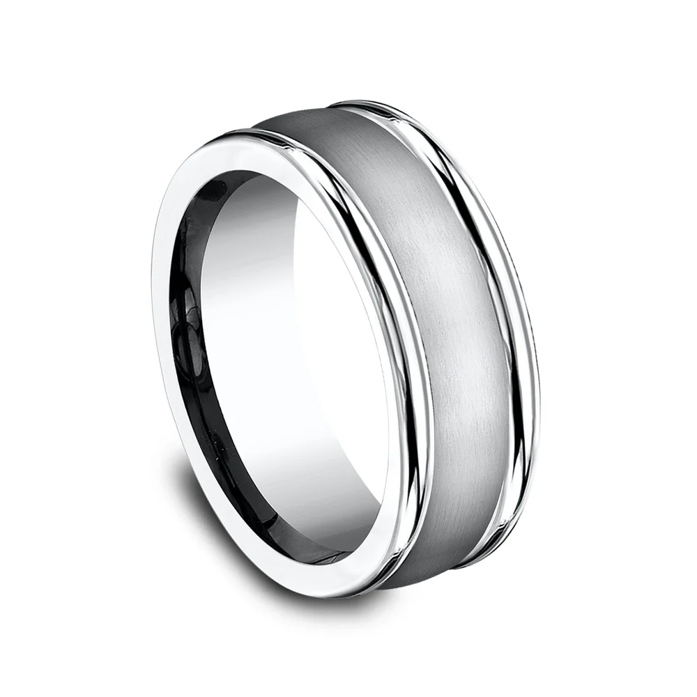 The Washington Men's Wedding Band in White Cobalt - 8mm Width by Forge - Image 2