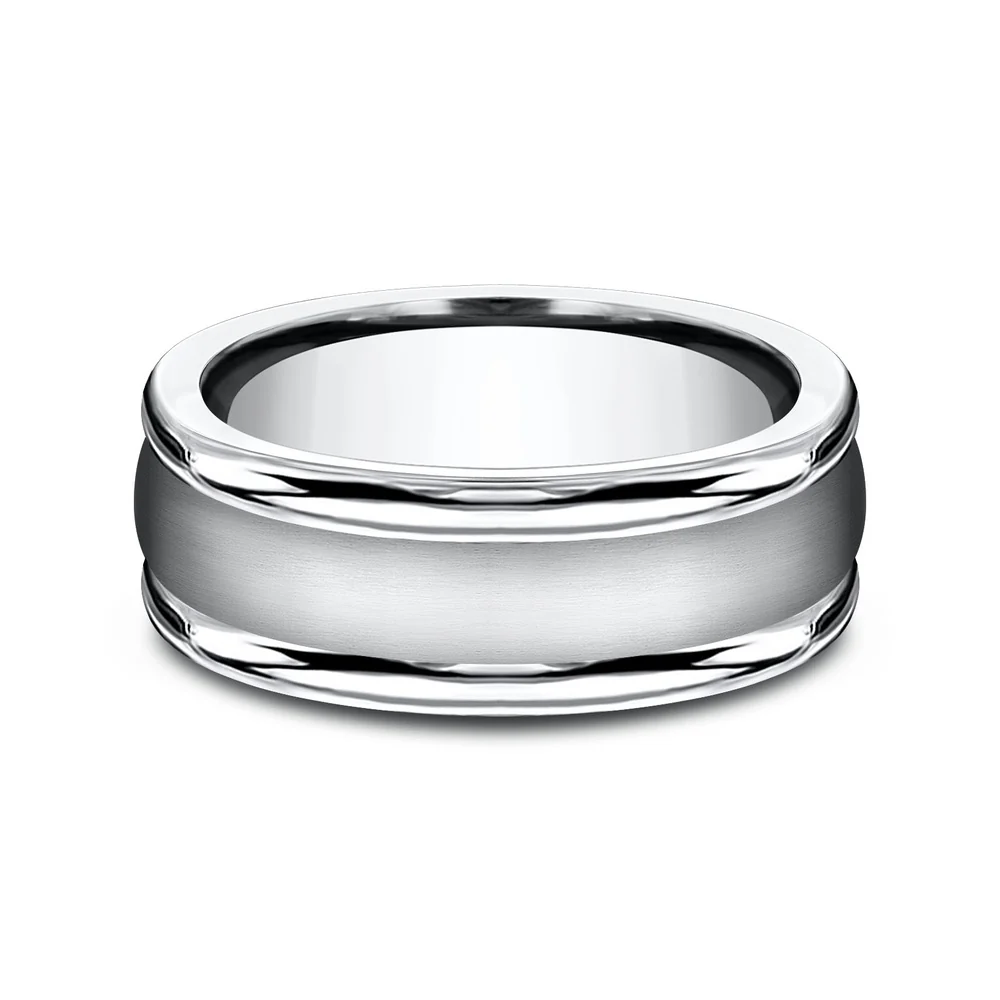The Washington Men's Wedding Band in White Cobalt - 8mm Width by Forge - Image 3