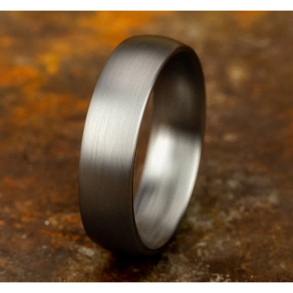The Watchman Men's Wedding Band in Grey Tantalum - 6mm Width by Tantalum - Image 4
