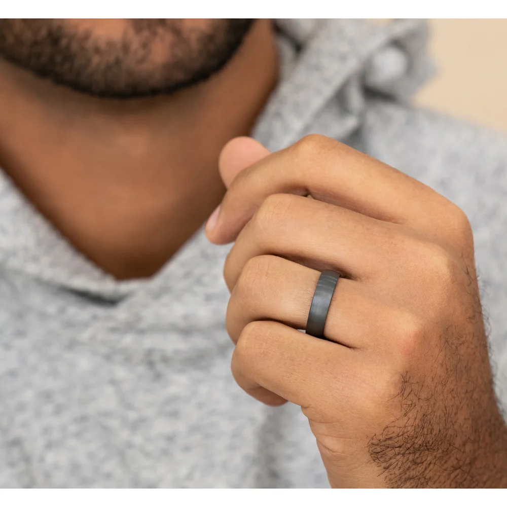 The Watchman Men's Wedding Band in Grey Tantalum - 6mm Width by Tantalum - Image 5