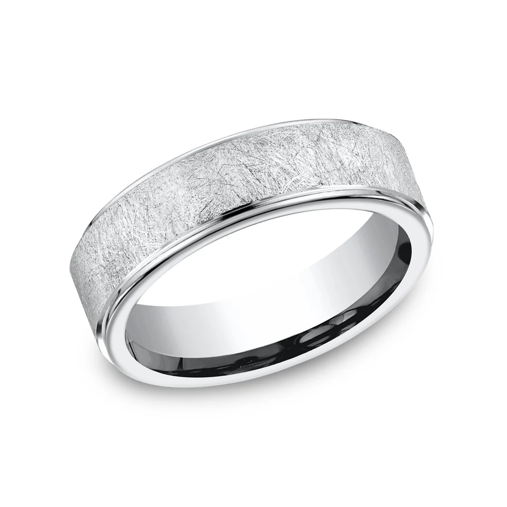The Whitman Men's Wedding Band in White Cobalt - 7mm Width by Forge