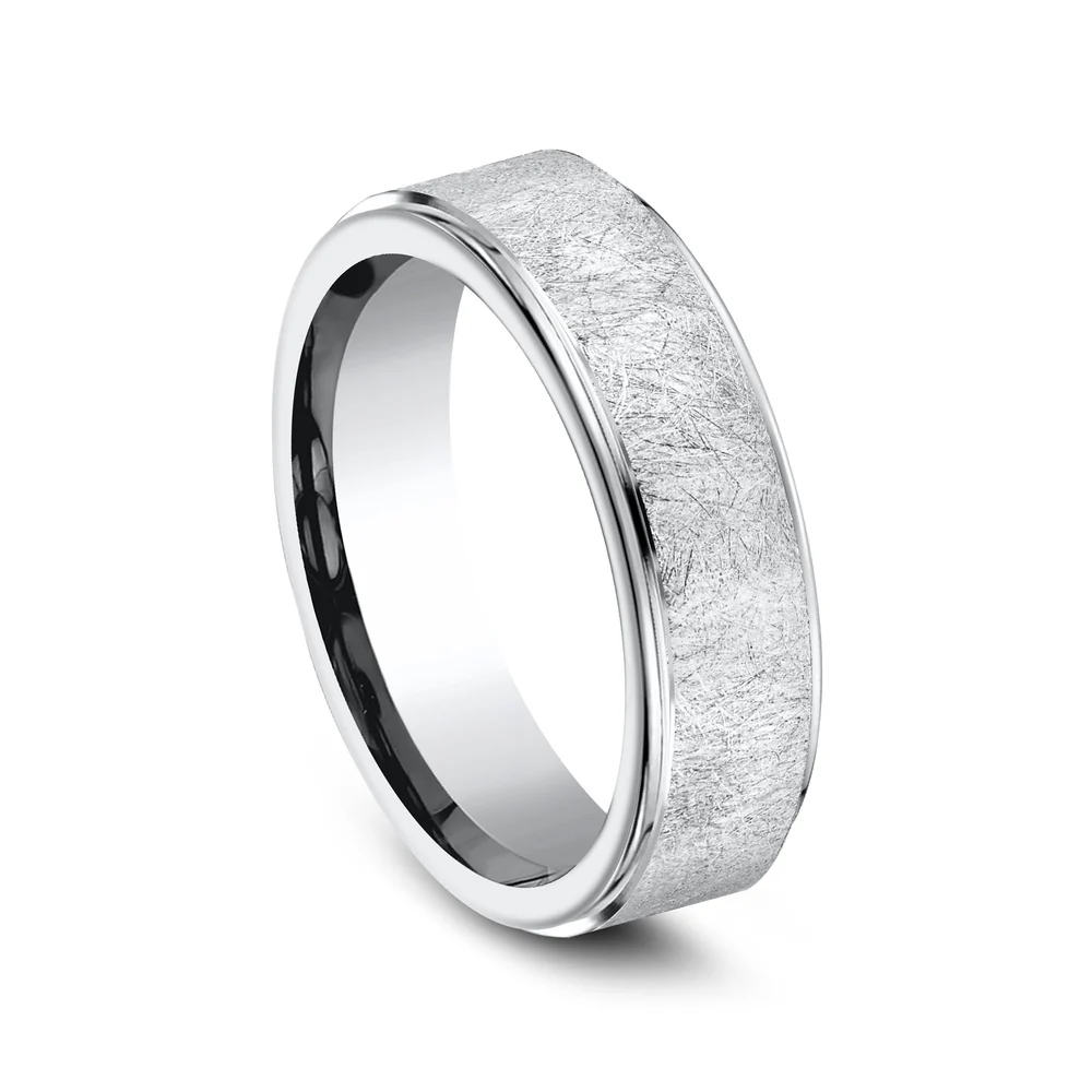 The Whitman Men's Wedding Band in White Cobalt - 7mm Width by Forge - Image 2