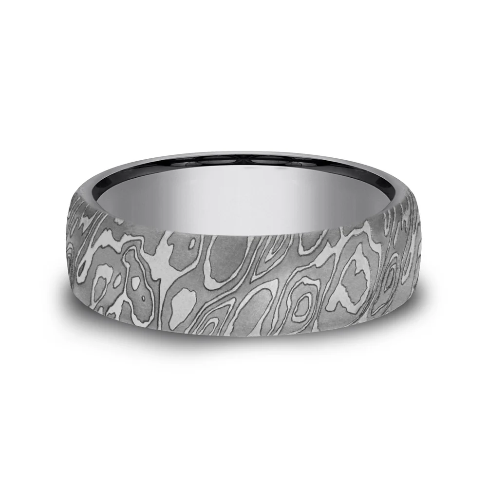 The Wild Men's Wedding Band in Grey Tantalum - 6.5mm Width by Tantalum - Image 3